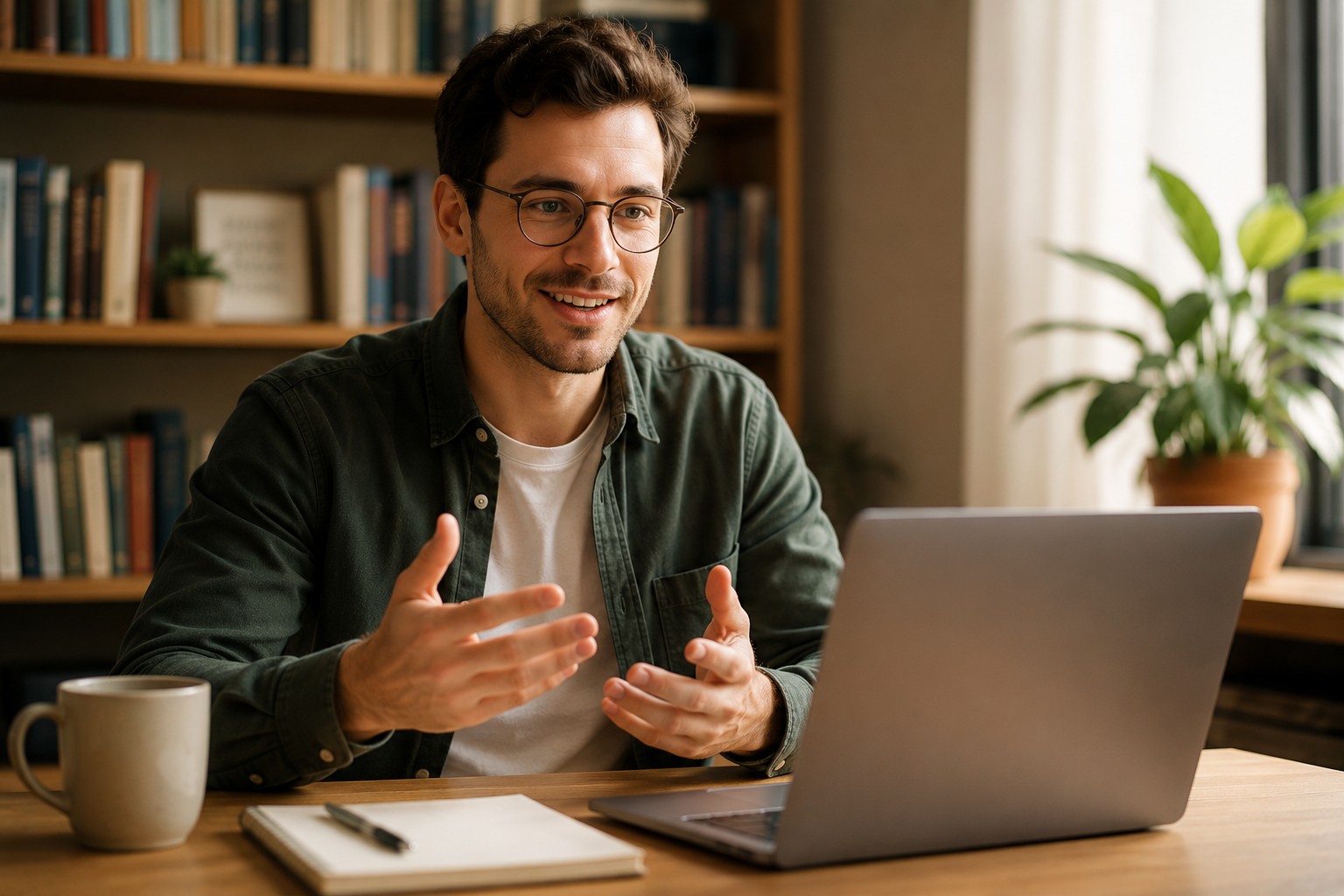 Candidate completing interview