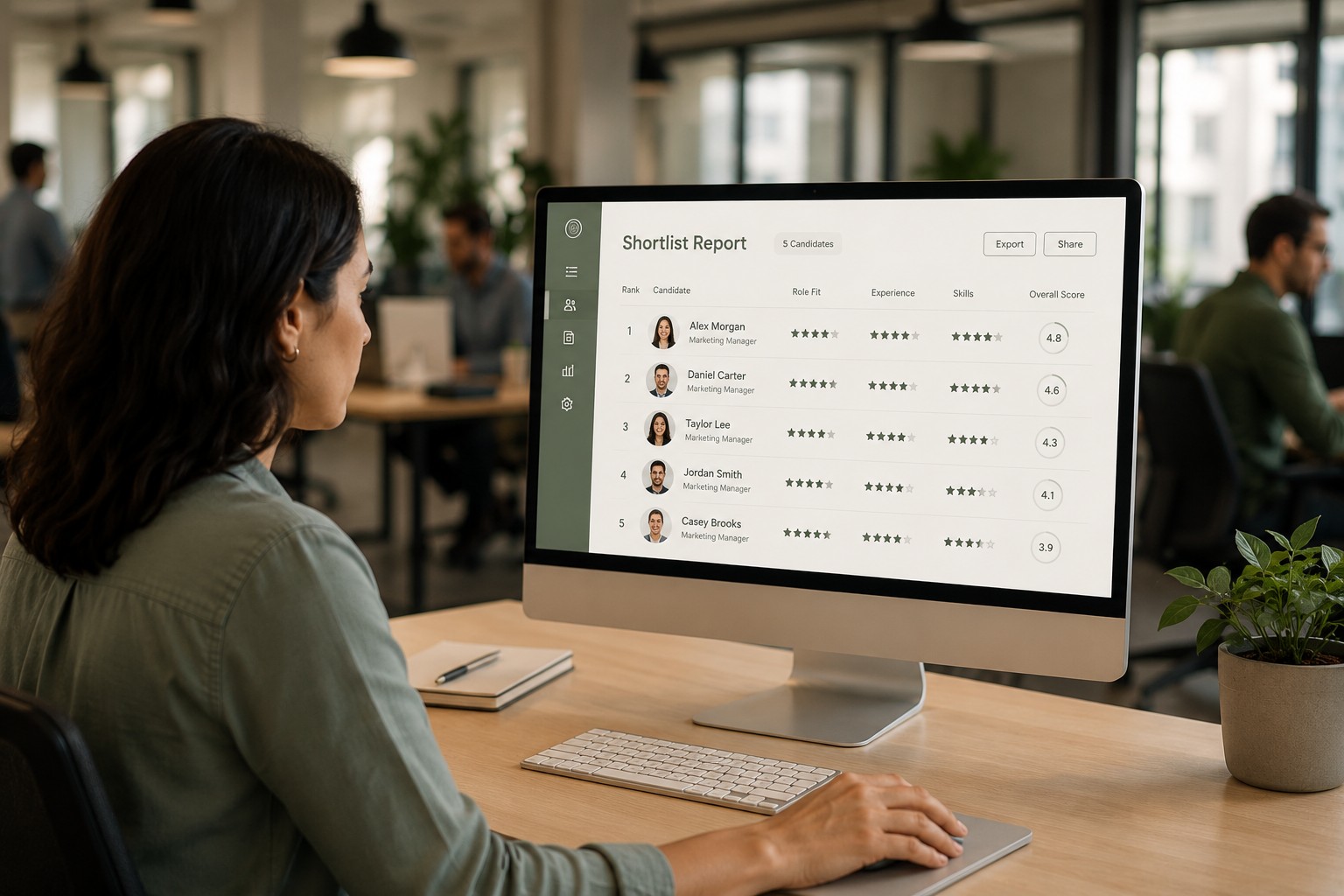 HR manager reviewing candidates
