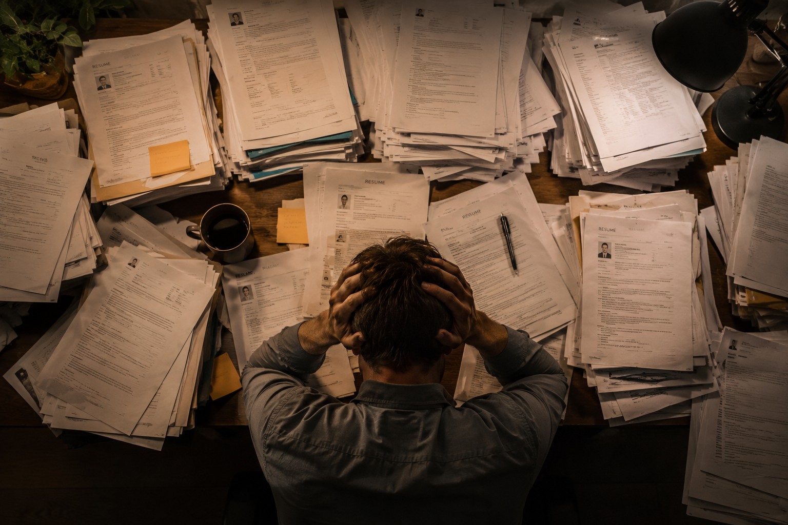 Overwhelmed recruiter with too many applications